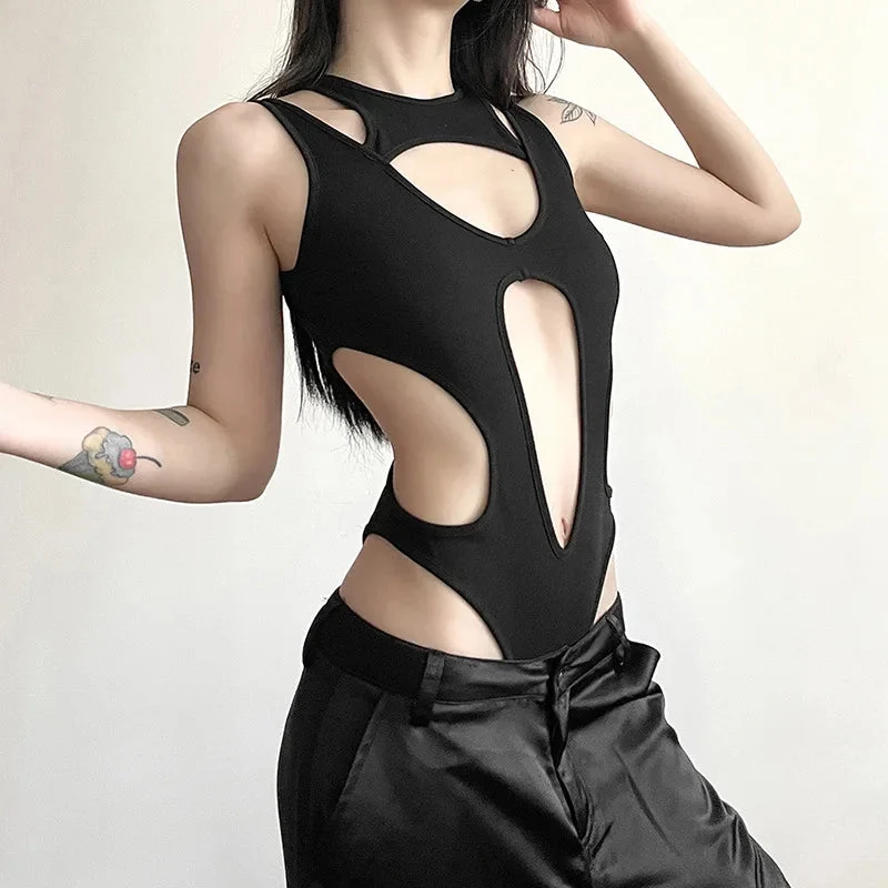 Y2k Hollow-Out Bodysuit – Sexy Techwear