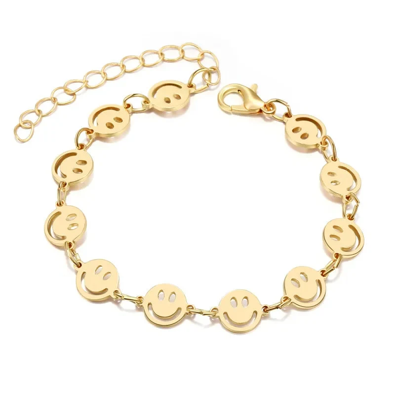 💛 Smiley Schmuck-Set | Armband & Halskette | Festival Outfit