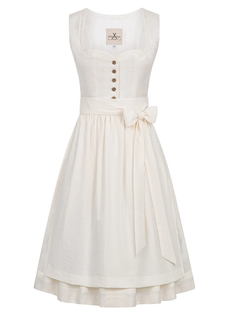 JACQUARD HOCHZEITSDIRNDL MONOCHROME FLOWERS VANILLE
