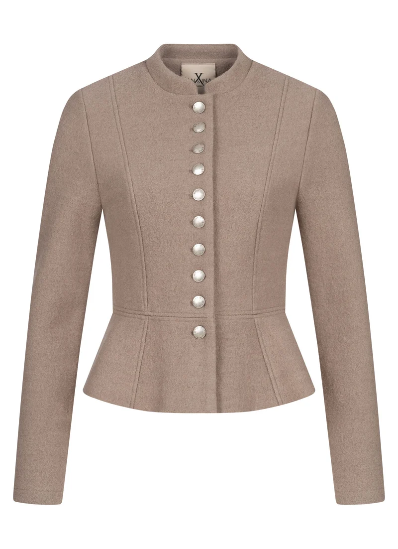 STEHKRAGEN BLAZER VINTAGE WALKLODEN TAUPE