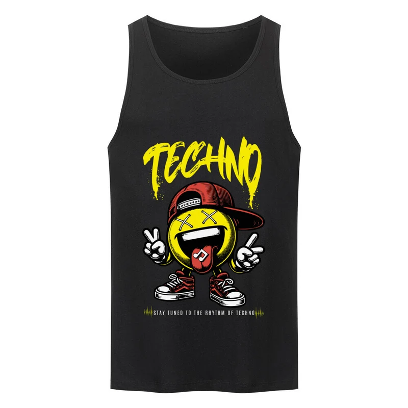 "Techno" Männer Techno Tee - Tanktop (Frontprint)