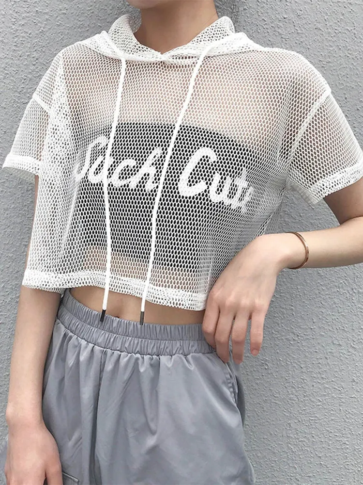 Mesh T-Shirt „Rebel Frequency" Rave Outfit Frauen/Damen