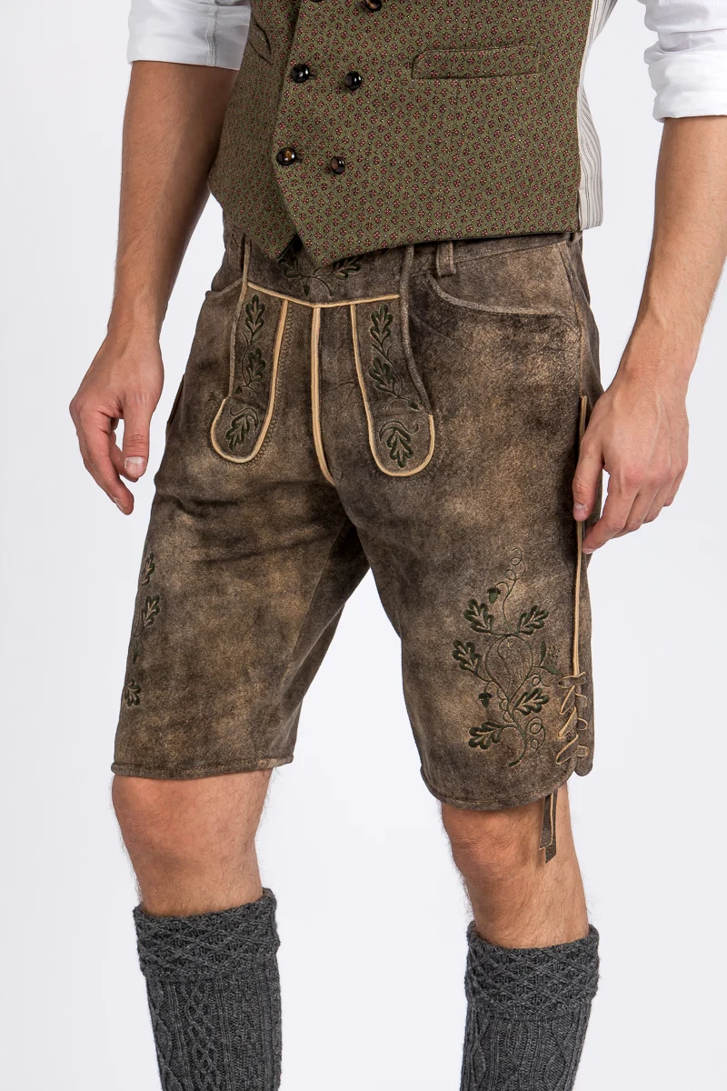 Kurze Beckert Lederhose Moses tabacco