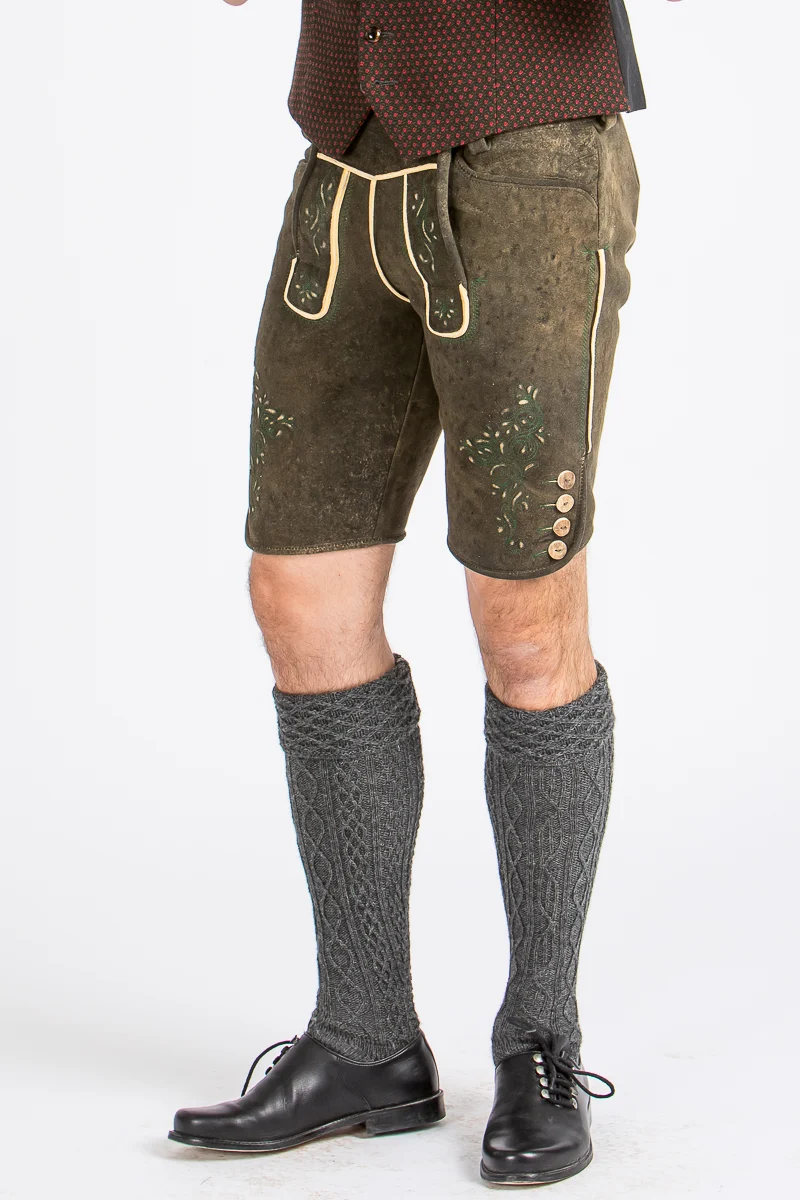 Kurze Beckert Hirschlederhose Maximus nussbaum