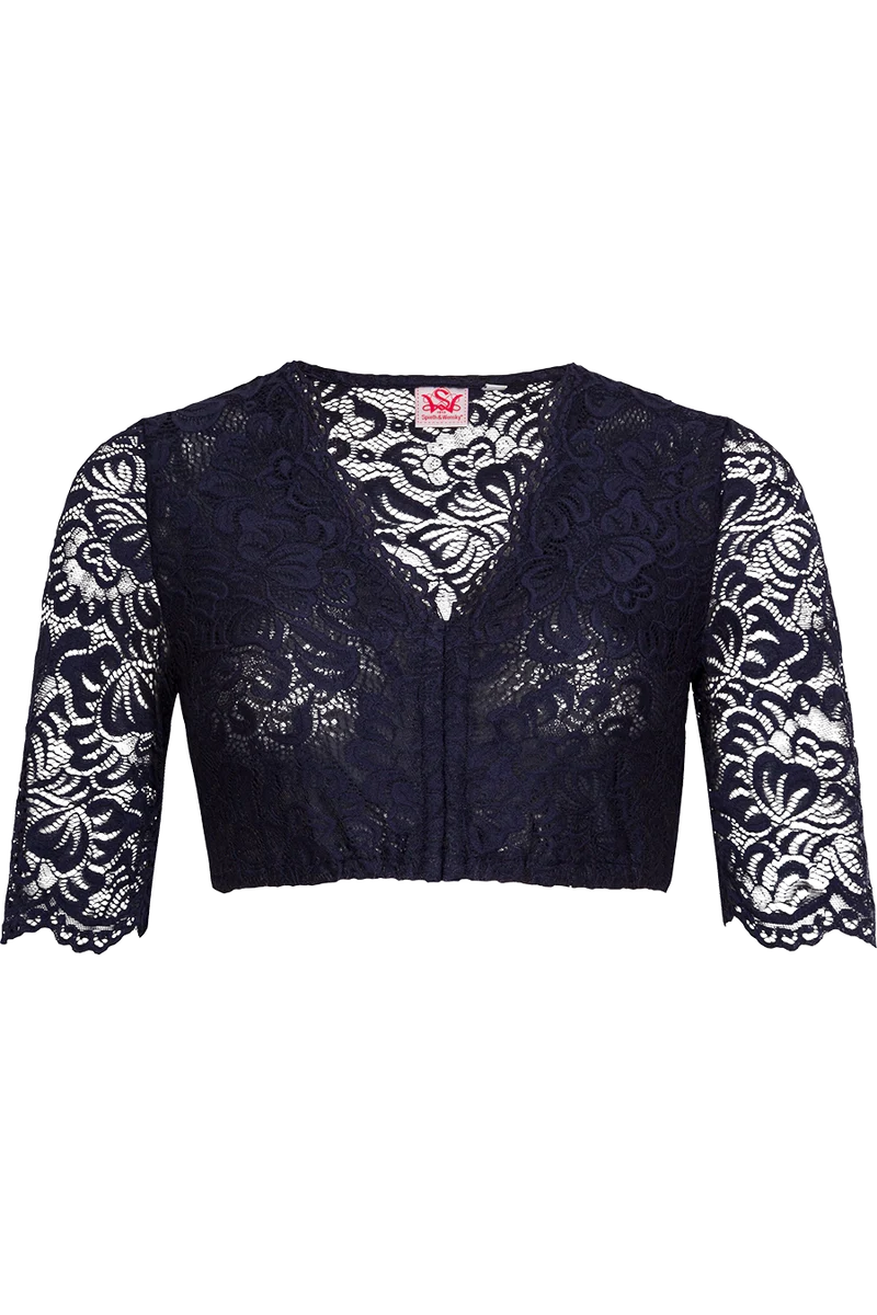 Dirndlbluse aus Spitze - dunkelblau