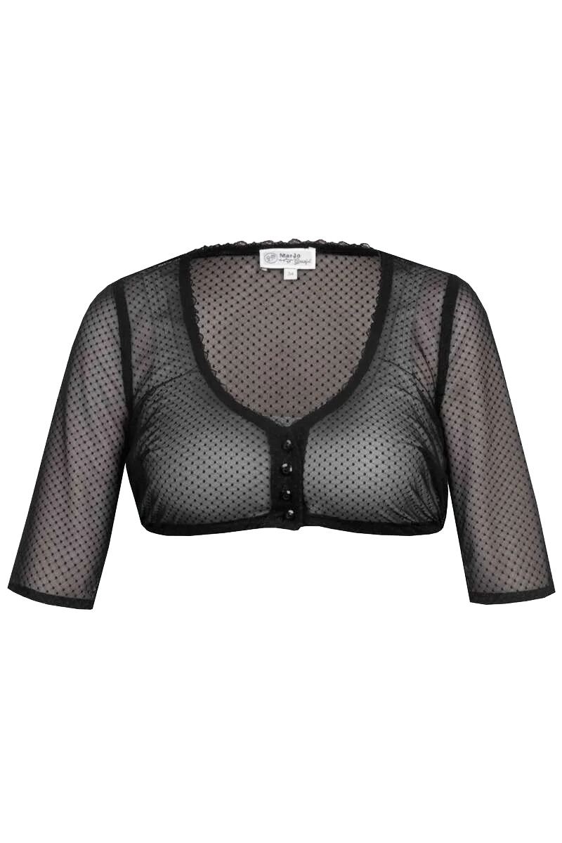 Dirndlbluse mit halblangen Ärmeln - schwarz