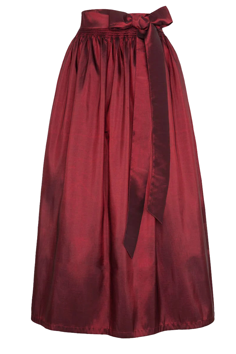 Taft Dirndlschürze lang 95cm - bordeaux