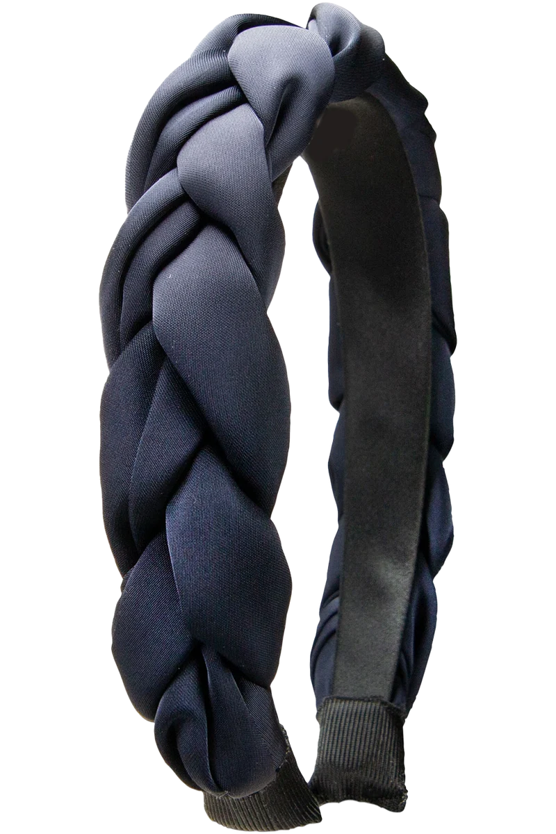 Satin-Haarreif geflochten - blau