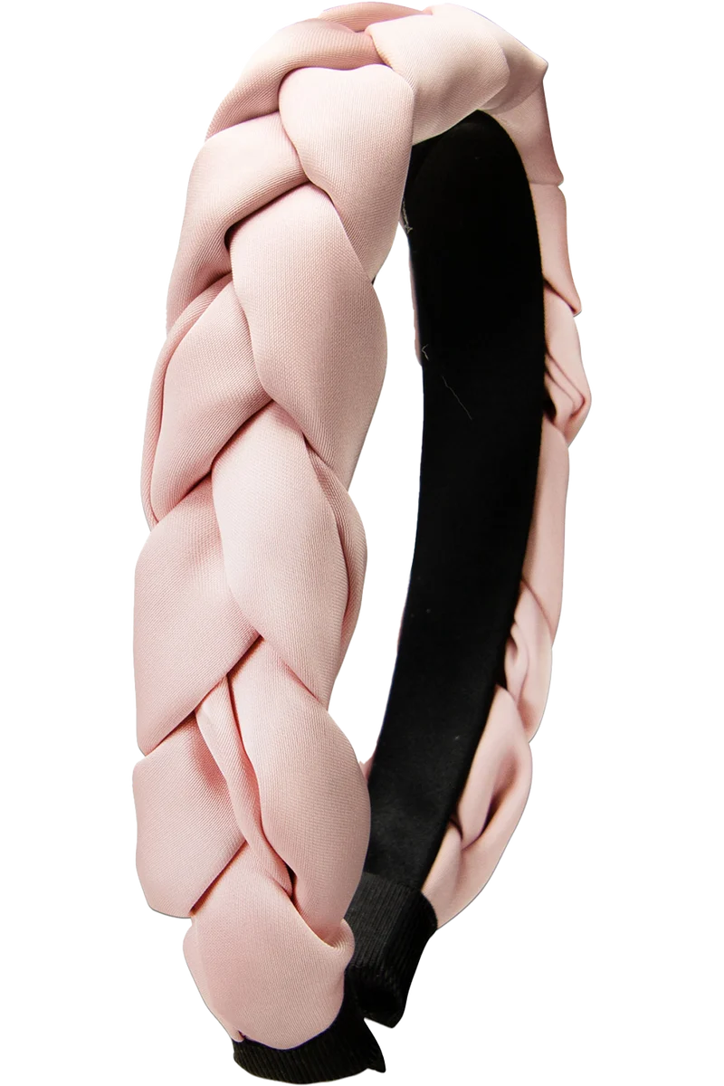 Satin-Haarreif geflochten - rosa