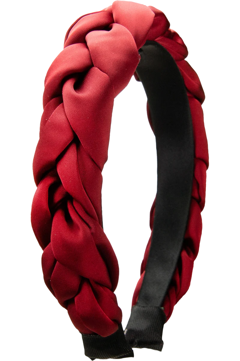 Satin-Haarreif geflochten - rot