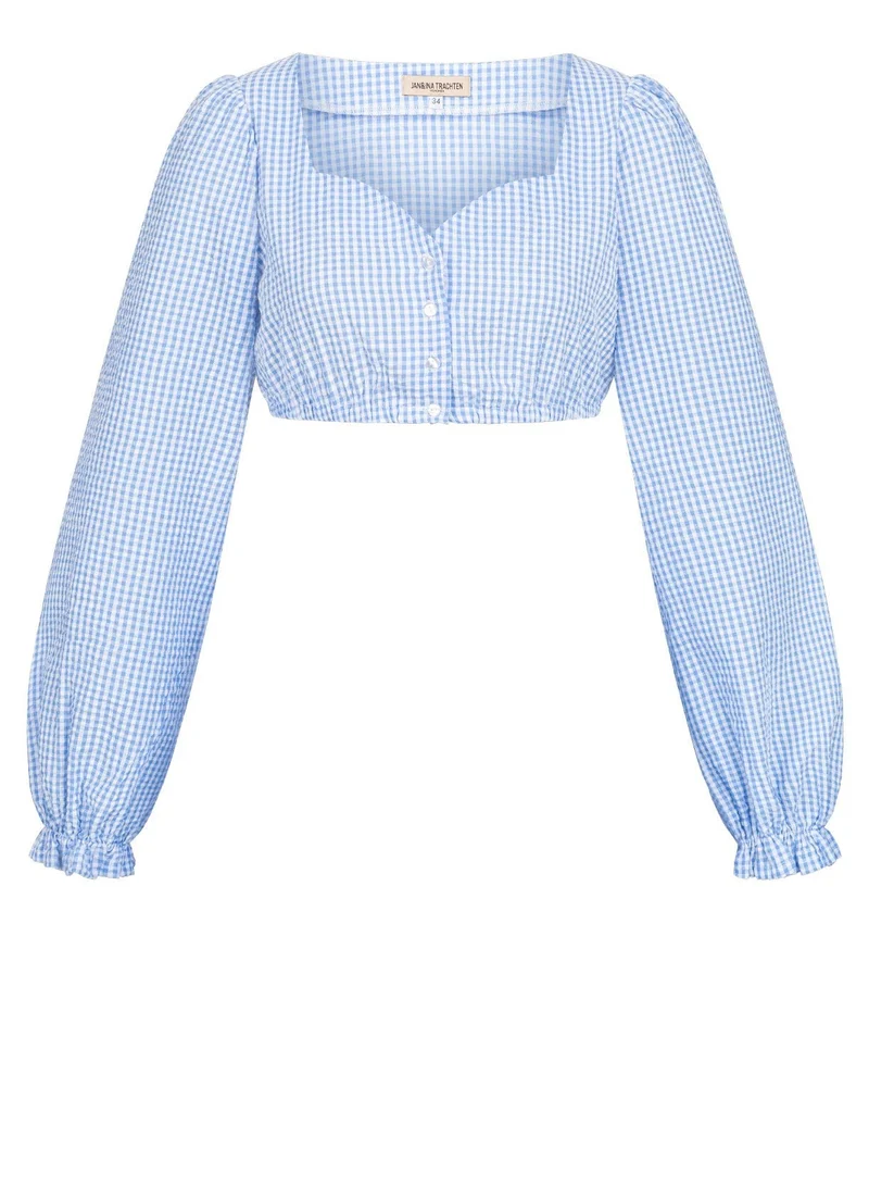 SPECIAL EDITION DIRNDLBLUSE SWEETHEART VICHY KARO HELLBLAU
