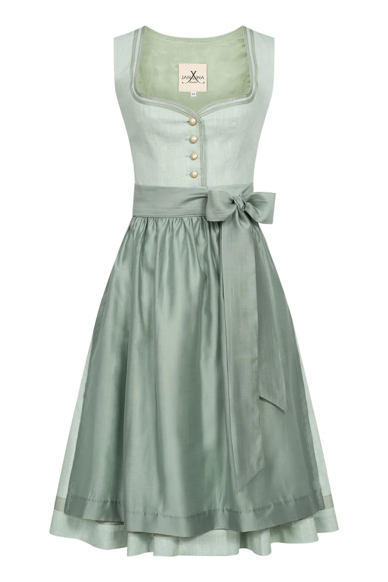 LEINEN HOCHZEITSDIRNDL MONOCHROME LOVE SALBEI
