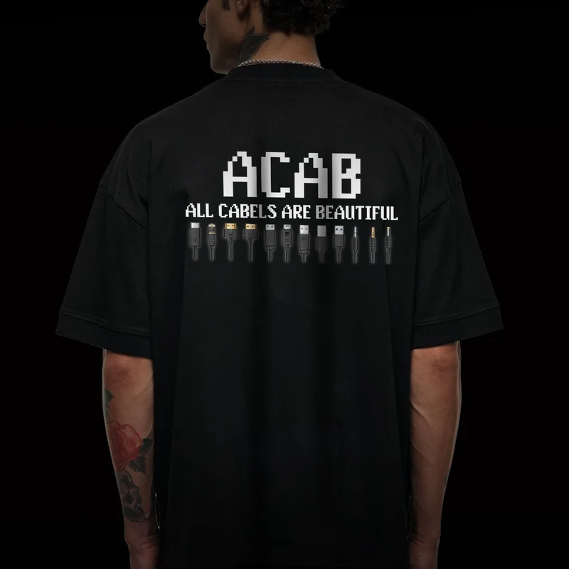 "ACAB | ALL CABLES ARE BEAUTIFUL" OVERSIZED SHIRT (BACKPRINT)