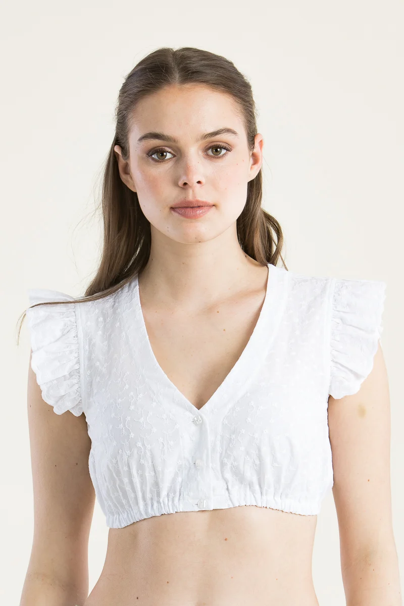 Berwin & Wolff Dirndlbluse Flügelarm Weiß