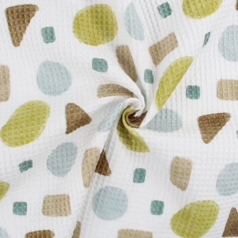 Waffelstoff geometrische Figuren | Gelb