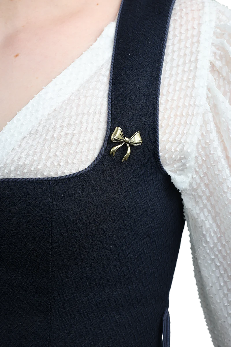 Pin geschwungene Schleife - altgold