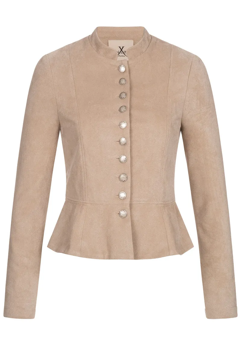 STEHKRAGEN BLAZER STRETCH TWILL TAUPE