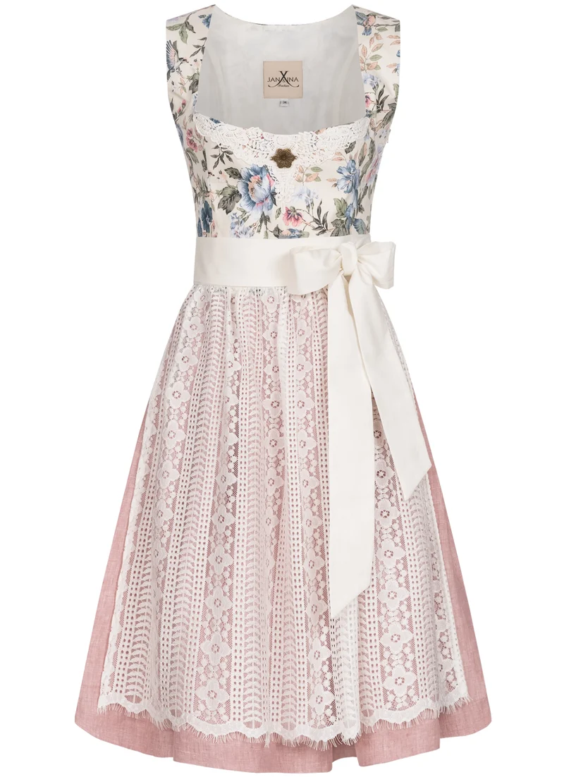 LEINEN HOCHZEITSDIRNDL OXFORD FLOWERS ELFENBEIN/ MAUVE