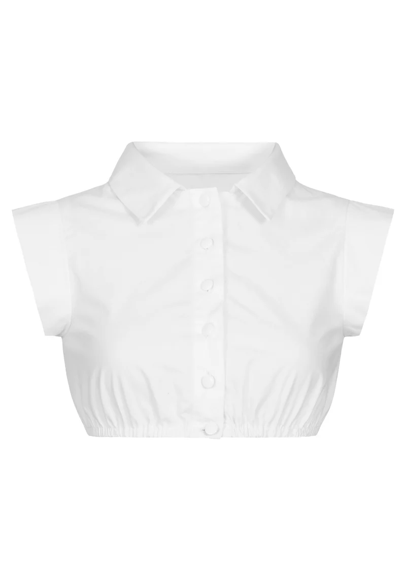 DIRNDLBLUSE CLASSY POPELINE WEISS