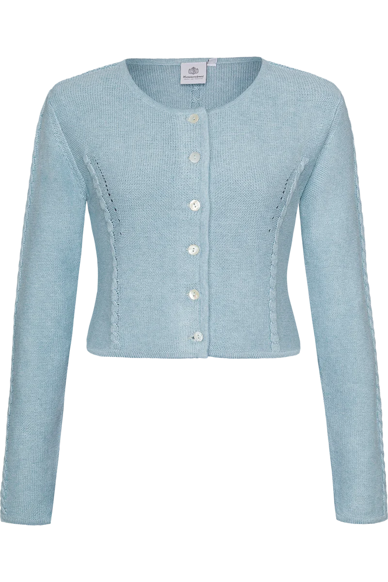 Damen Trachten-Strickjacke kurz - türkis