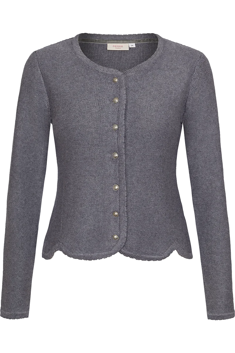 Damen Dirndljacke Strickjacke tailliert - zinn