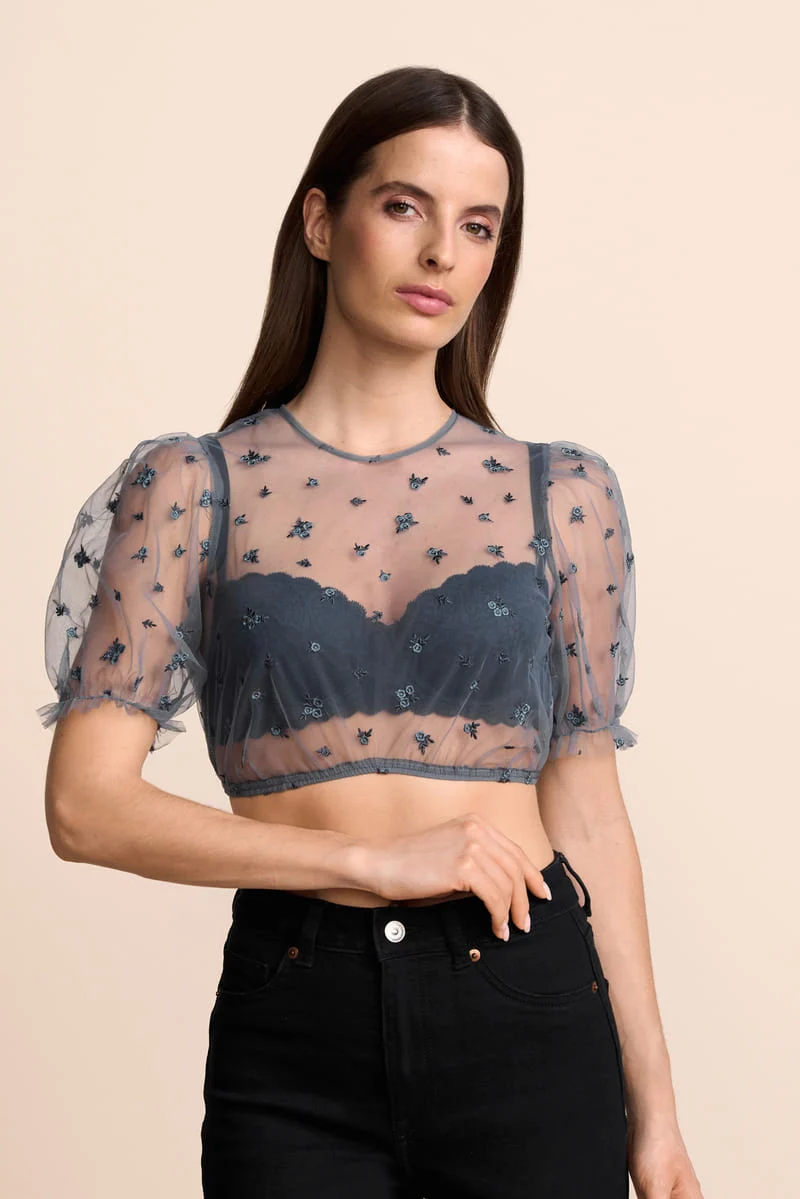 Krüger Dirndlbluse Arla blau