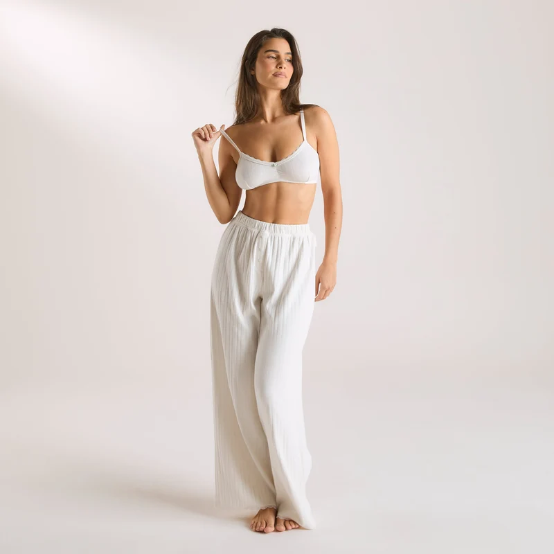 Pointelle Bralette - Crèmefarben