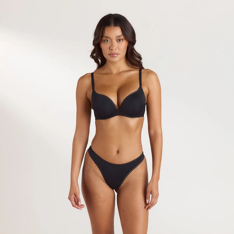 Comfort High Push-Up BH - Schwarz