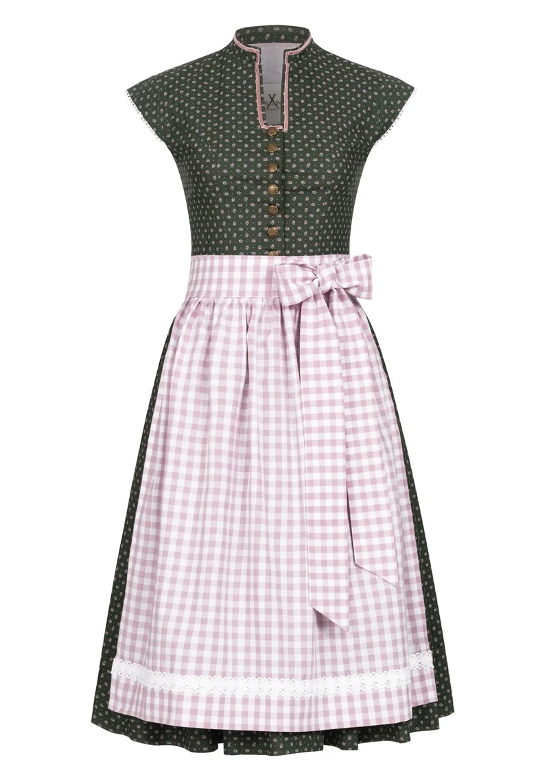 BW DIRNDLKLEID VICHY FLOWERS MOOSGRUEN/ ORCHIDEE