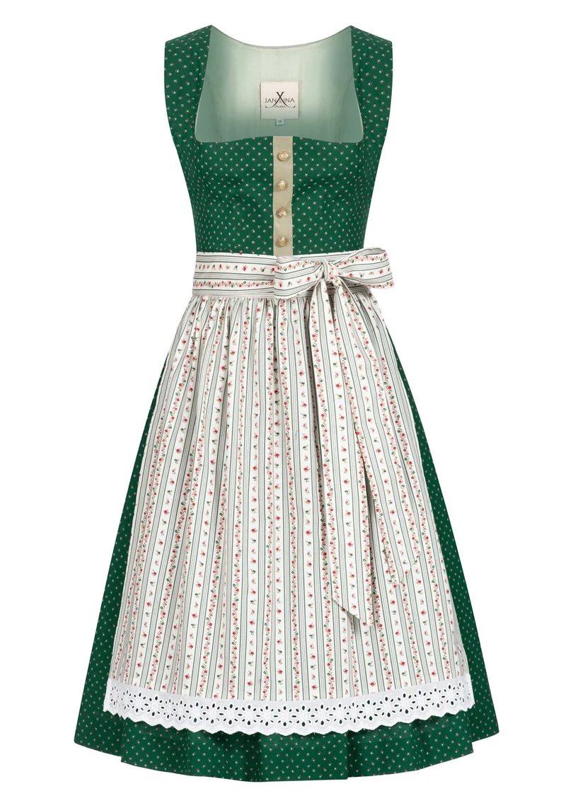 BW DIRNDL VINTAGE FLOWERS MOOSGRÜN