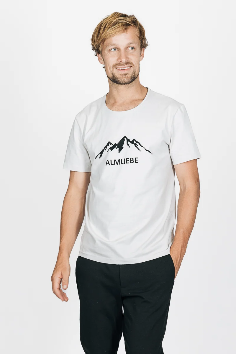 Almliebe T-Shirt Geigelstein grau Berg-Print