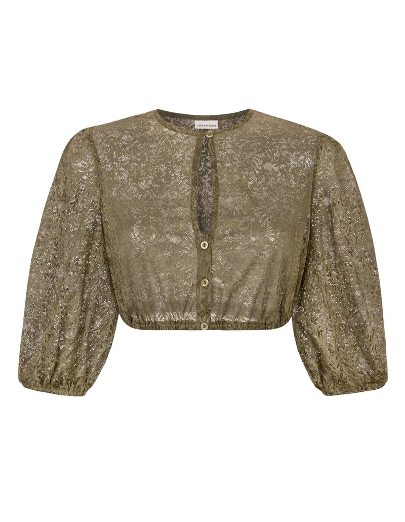 Foliage Lace Keyhole Dirndl Blouse