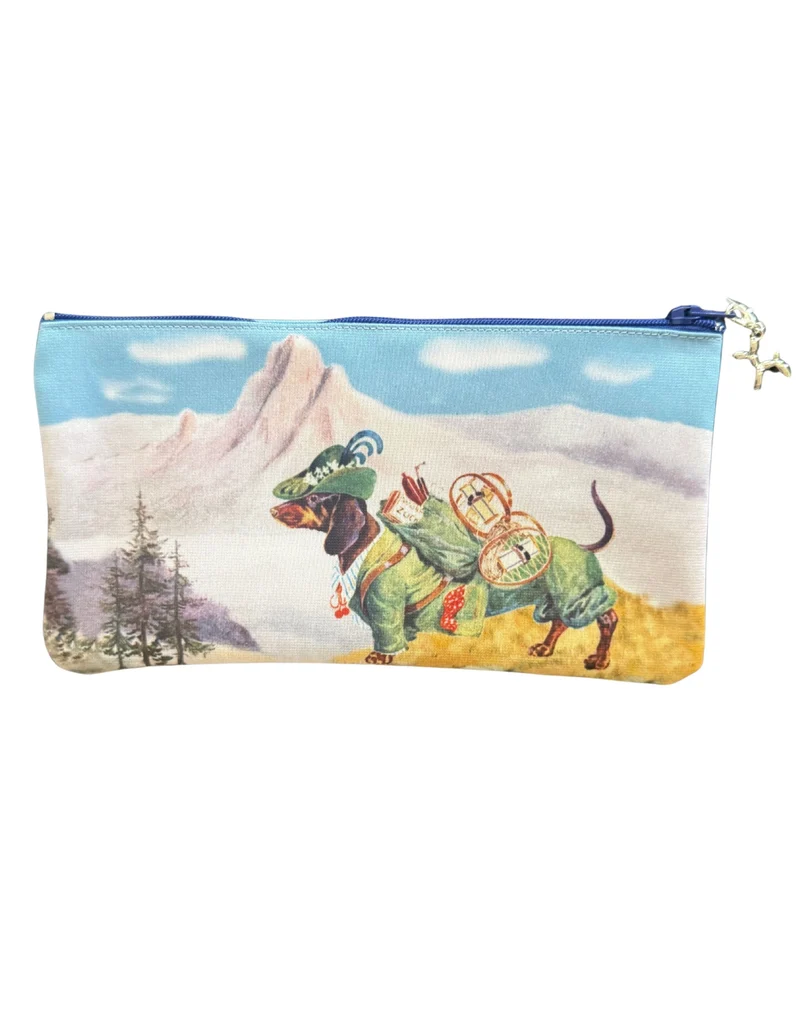 Alpine Hiking Dachshund Cosmetic Bag
