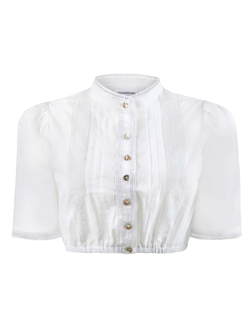 High Neck Pin Tuck Dirndl Blouse