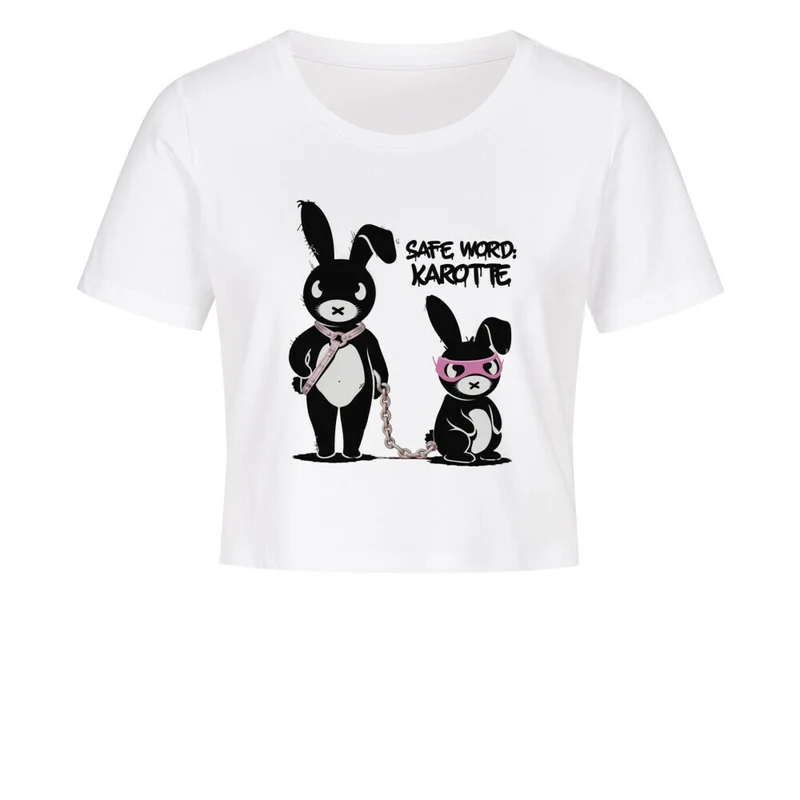"Safe Word: Karotte" Ladies Cropped Tee (Frontprint)