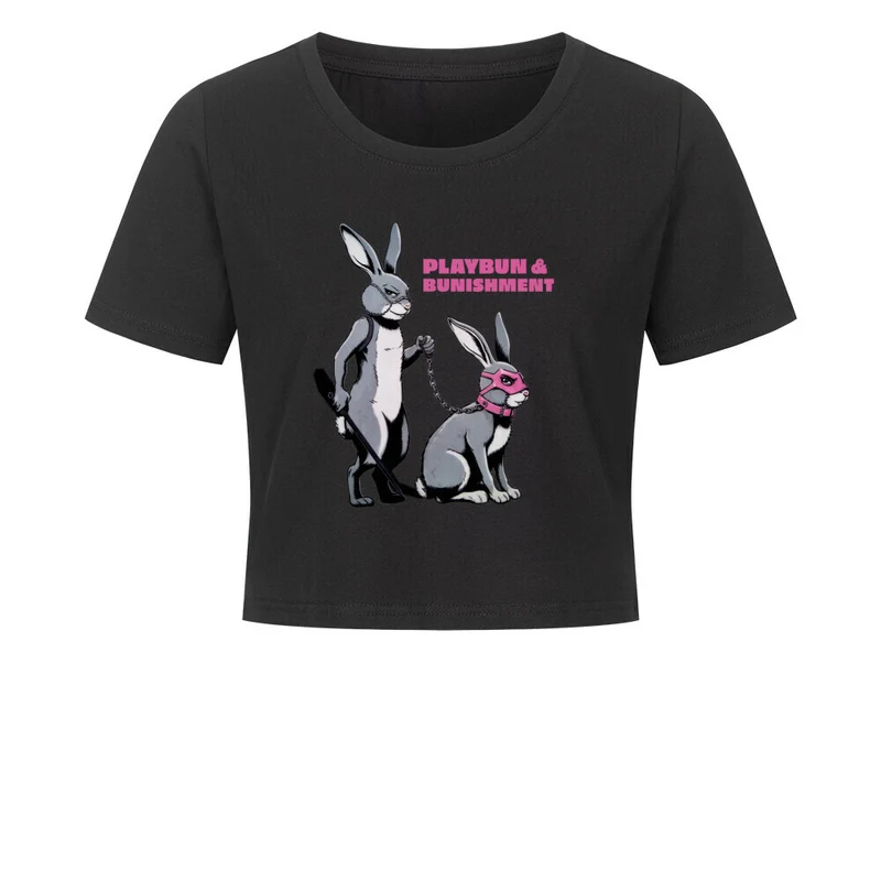 "Playbun & Bunishment" Kinky Party Crop Top (Frontprint)
