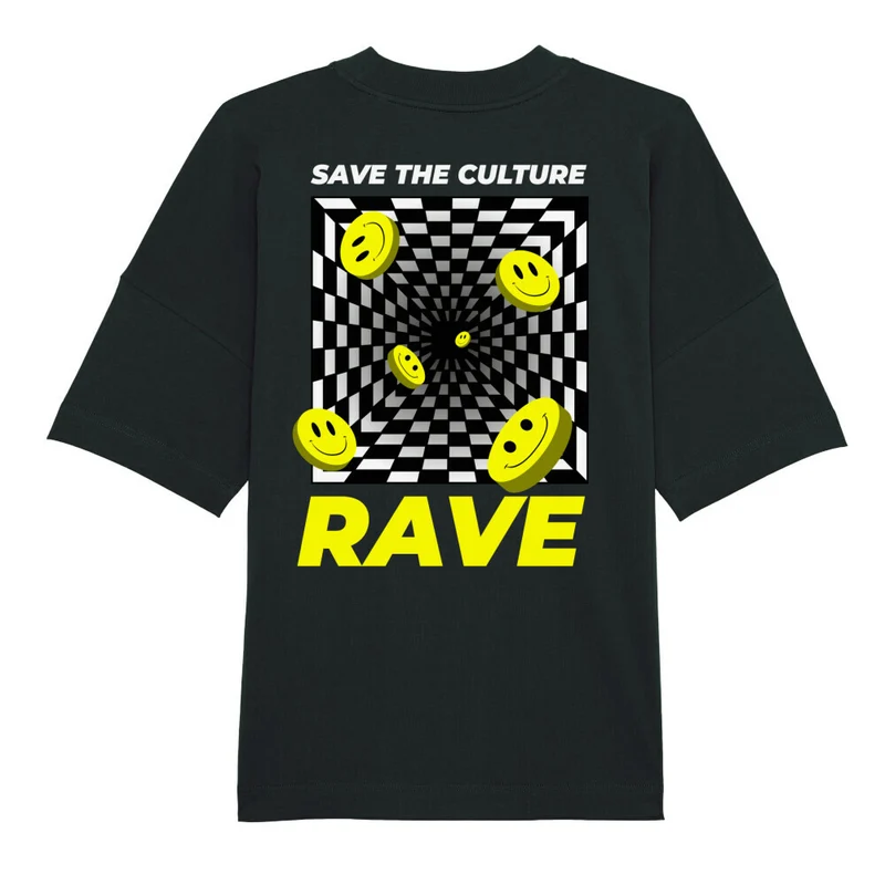 "Save the culture RAVE" oversize Techno Shirt (Frontprint)