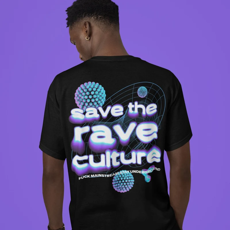 "save the rave culture" Techno Shirt Oversized (Backprint)