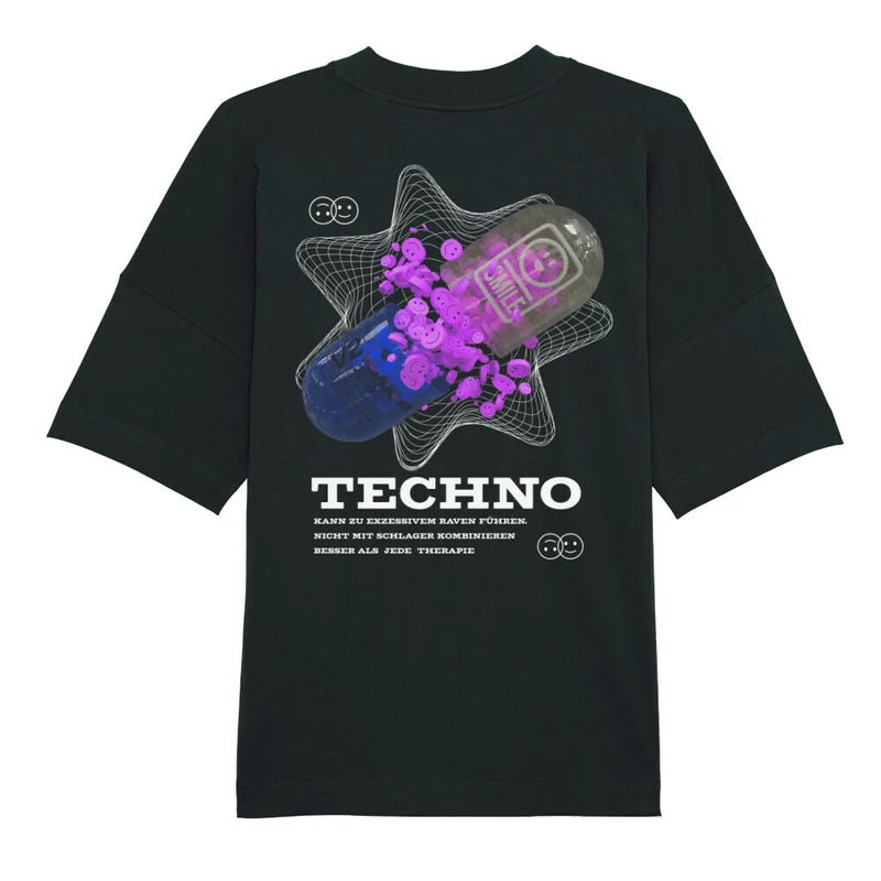 "Techno Pill" Techno Oversized Shirt (Backprint)