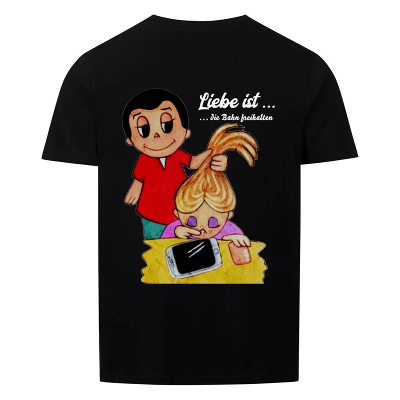 "Liebe ist" klassisches T-Shirt mit Backprint