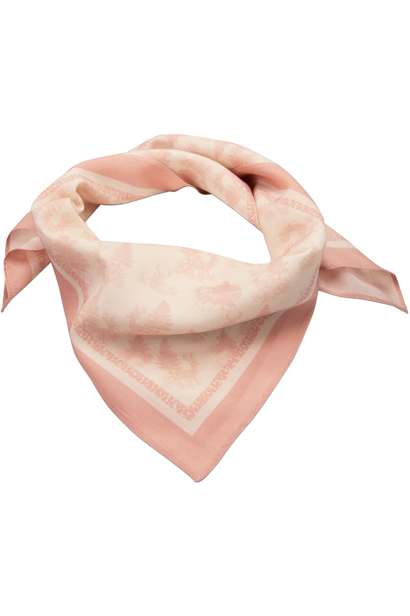 Damen Trachten-Nickituch mit Wald und Hirschen - rosa