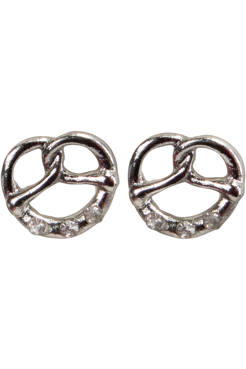 Damen Ohrstecker in Brezelform - silber