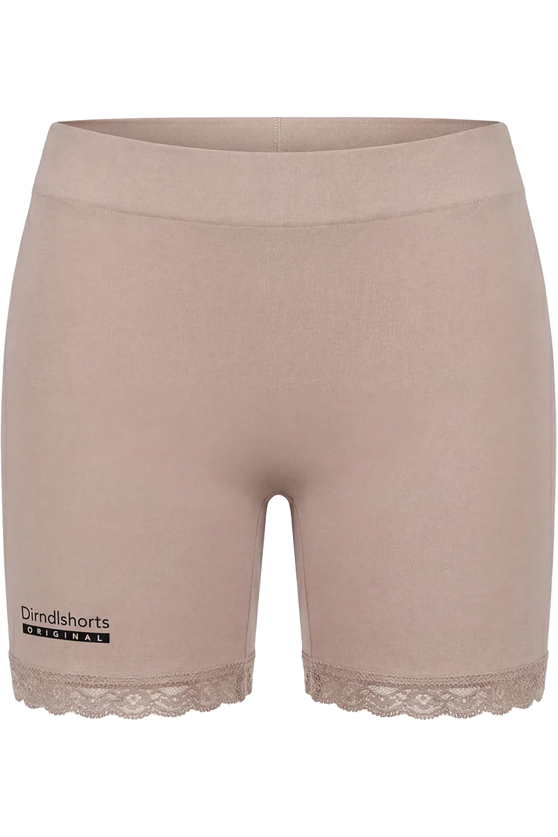 Damen Dirndlshorts mit Spitze - taupe