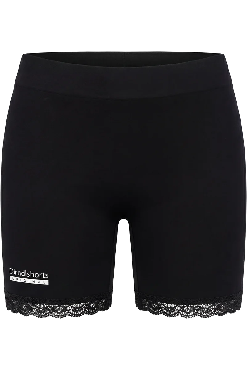 Damen Dirndlshorts mit Spitze - pure black