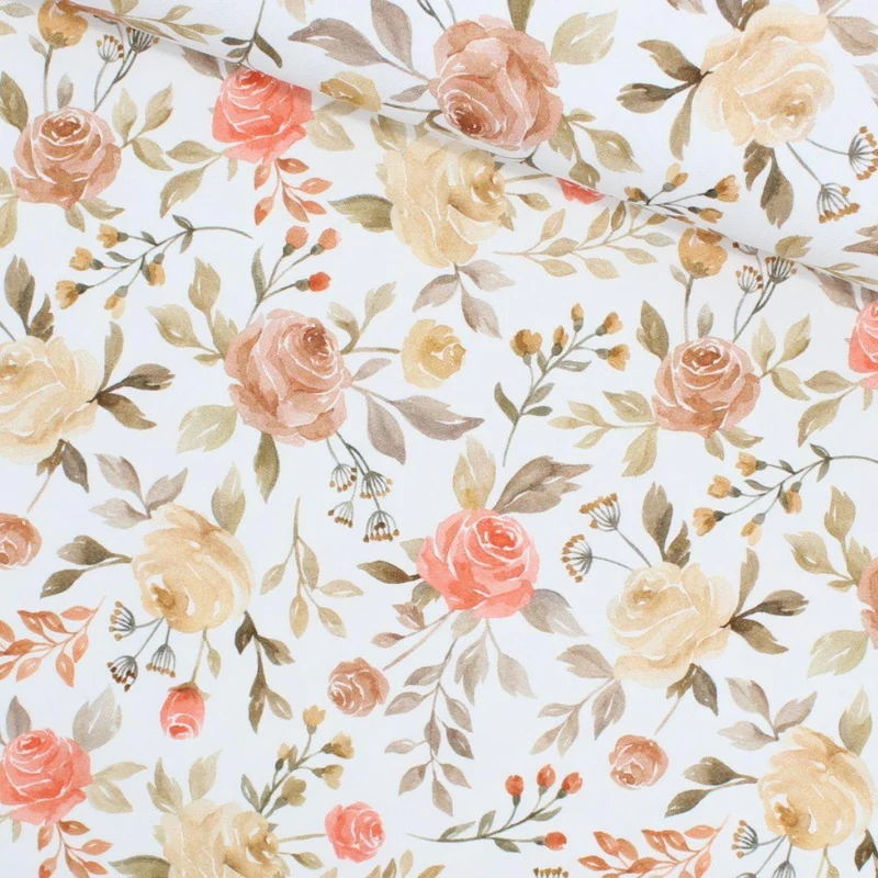 Canvas Dekostoff Rosen Beige