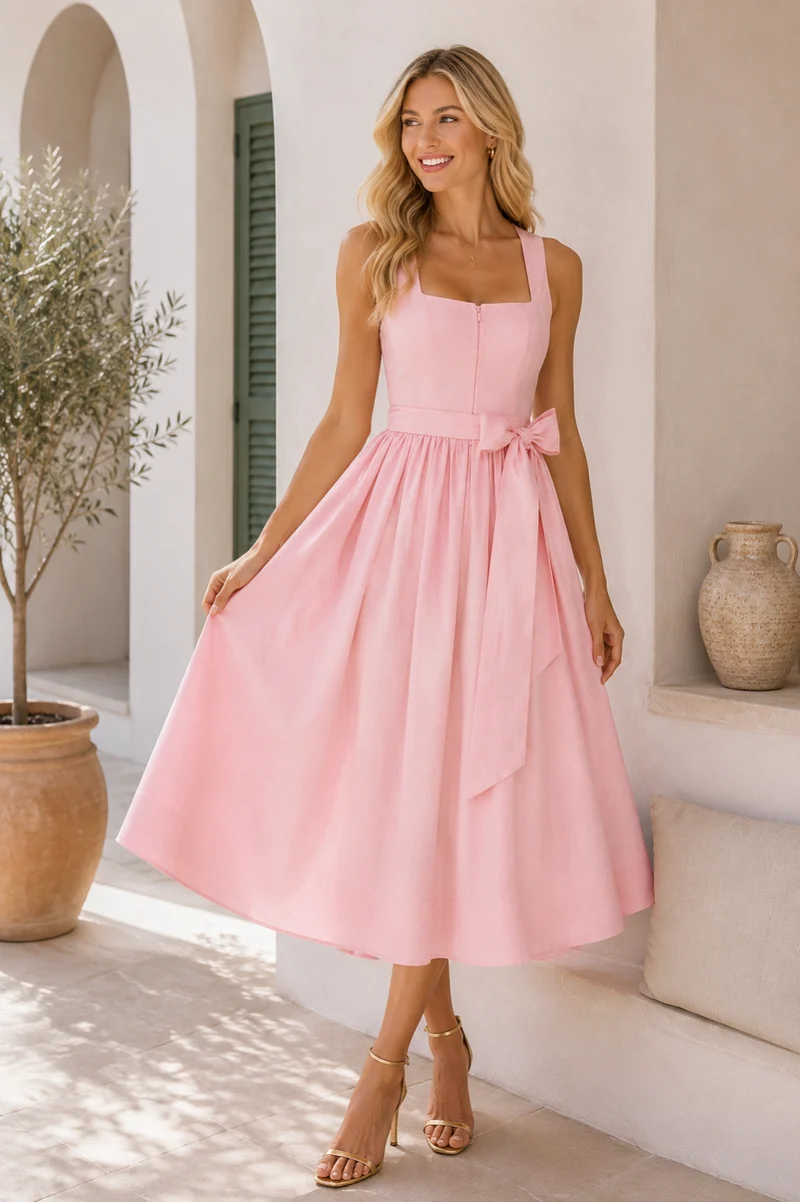 Dirndl Blush Rose – TENCEL™ & Leinen – 75 cm | LIGA DI BAVARIA