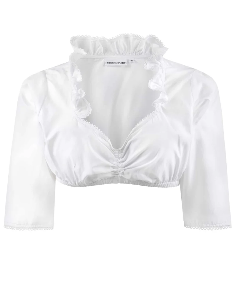 Ruffle Neckline Sweetheart Dirndl Blouse