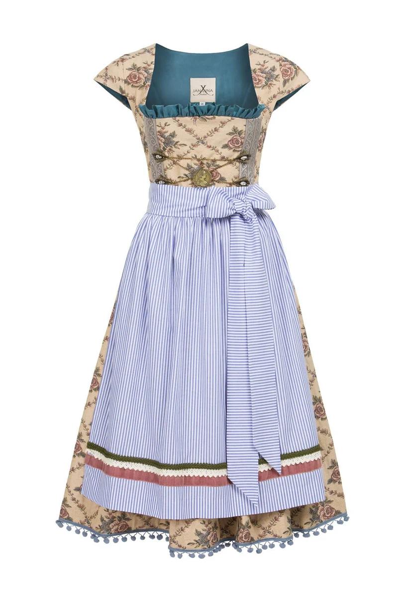 DIRNDL VINTAGE GOBELIN CREME/ HELLBLAU