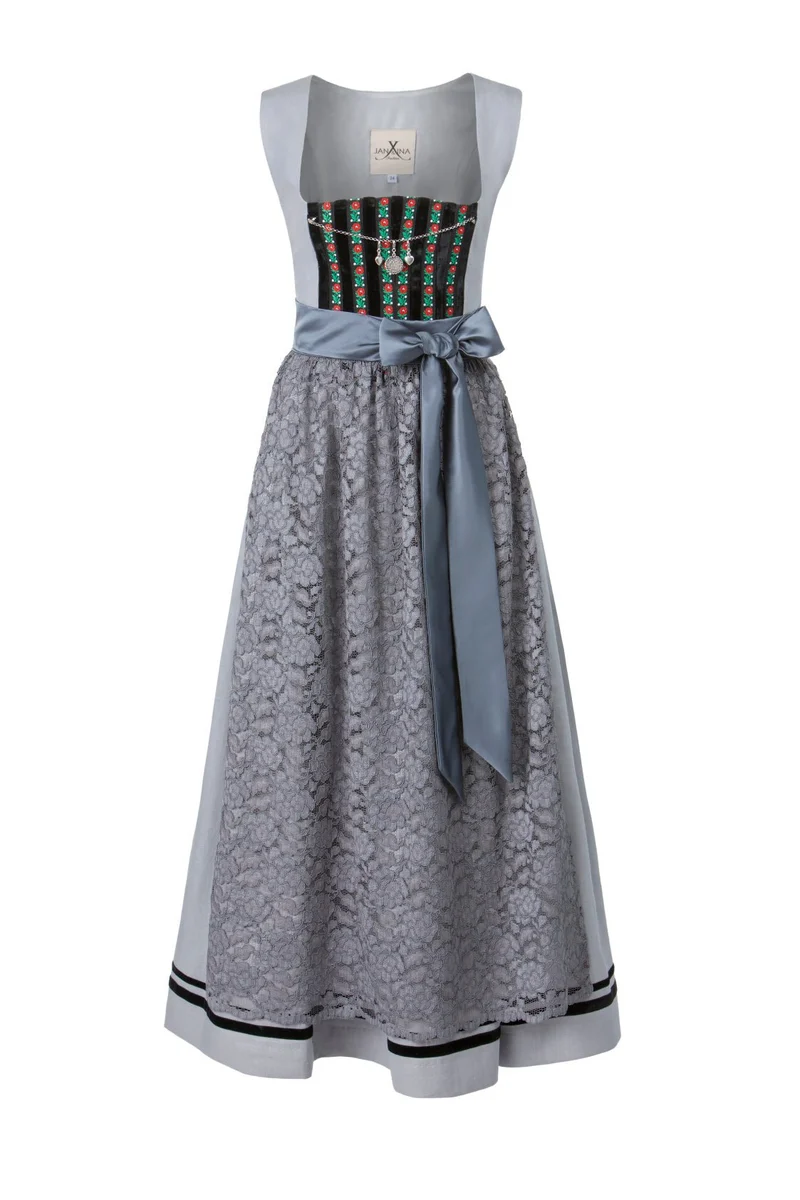 LEINEN DIRNDL TRADITIONAL GRAU 90cm