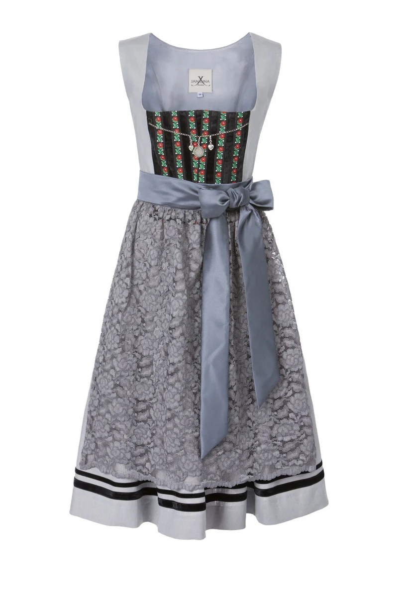 LEINEN DIRNDL TRADITIONAL GRAU 65cm
